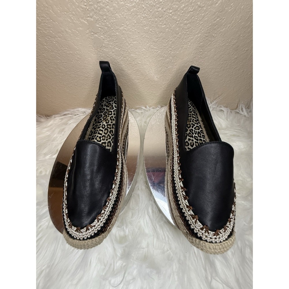 Chico's Womens Espadrille Shoe Sz 7.5 Bohemian Black Comfort Slip Resistant